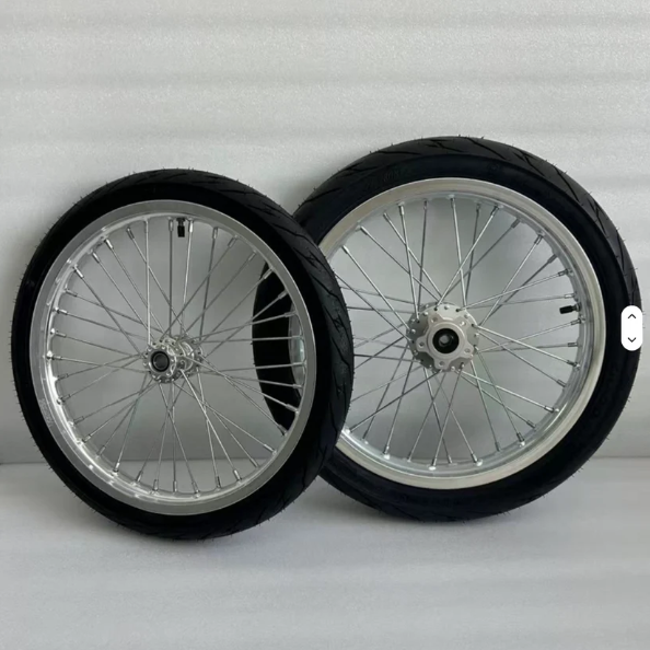Chrome 17” Thick Talaria Supermoto Wheelset